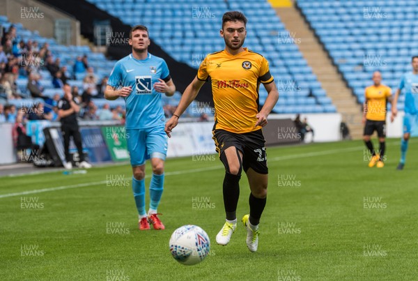 190817 - Coventry City v Newport County - Sky Bet League 2 - Newport County defender Reece Cole (22) challenge for a loose ball