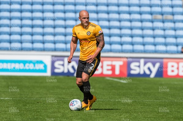 190817 - Coventry City v Newport County - Sky Bet League 2 - Newport County defender David Pipe (2) on the ball