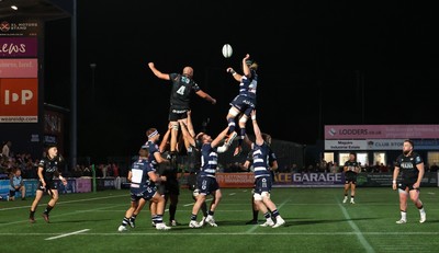 040926 - Coventry RFC v Ospreys, Pre-season Friendly - Ospreys and Coventry contest a line out