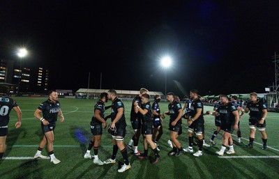 040926 - Coventry RFC v Ospreys, Pre-season Friendly - Players shake hands at the end of the match