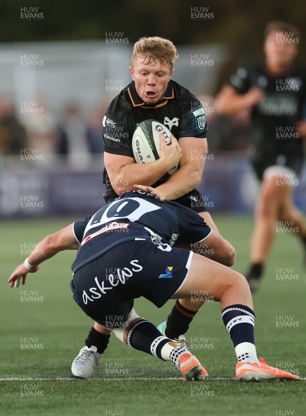 040926 - Coventry RFC v Ospreys, Pre-season Friendly - Jack Hoskins of Ospreys takes on Bruce Houston of Coventry