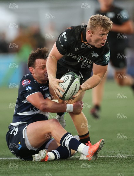 040926 - Coventry RFC v Ospreys, Pre-season Friendly - Jack Hoskins of Ospreys takes on Bruce Houston of Coventry