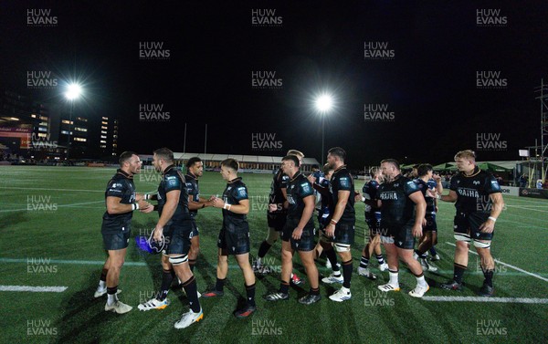 040926 - Coventry RFC v Ospreys, Pre-season Friendly - Players shake hands at the end of the match