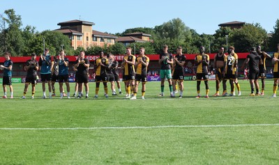 080825 - Crawley Town v Newport County, EFL Sky Bet League 2 - Newport County players applaud the fans at the end of the match