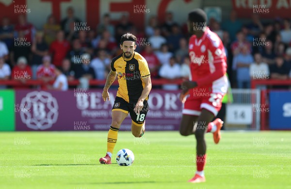 080825 - Crawley Town v Newport County, EFL Sky Bet League 2 - Liam Shephard of Newport County presses forward
