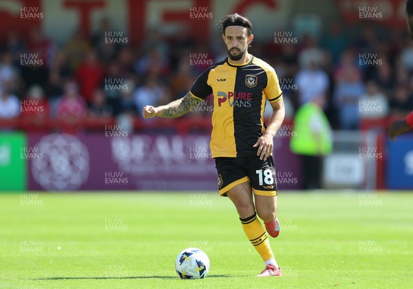 080825 - Crawley Town v Newport County, EFL Sky Bet League 2 - Liam Shephard of Newport County presses forward