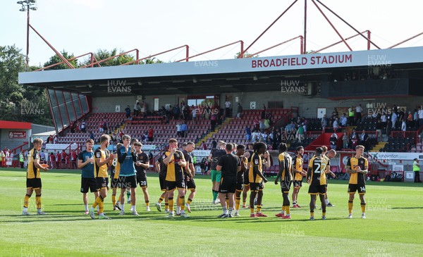 080825 - Crawley Town v Newport County, EFL Sky Bet League 2 - Newport County players applaud the fans at the end of the match