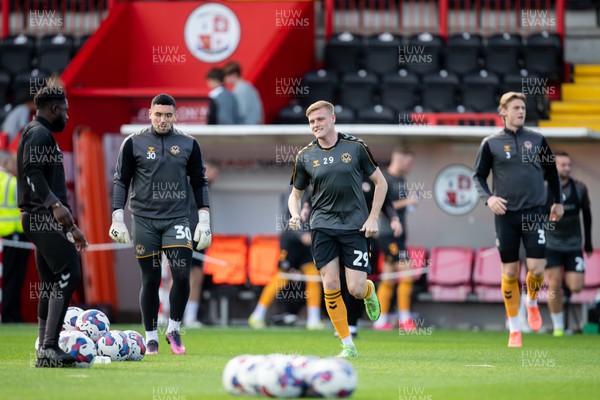 151022 - Crawley Town v Newport County - Sky Bet League 2 - Will Evans of Newport County warms up