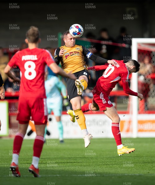 151022 - Crawley Town v Newport County - Sky Bet League 2 - Matty Dolan of Newport County and Ashley Nadesan of Crawley Town battle for the ball