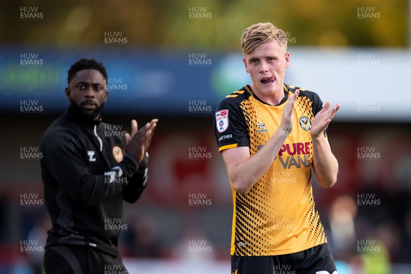 151022 - Crawley Town v Newport County - Sky Bet League 2 - Will Evans of Newport County applauds the fans