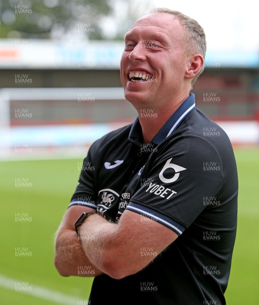 130719 - Crawley Town v Swansea City - Preseason Friendly -  A happy Steve Cooper Swansea manager in his post match interviews