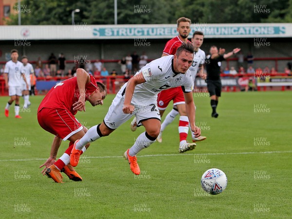 130719 - Crawley Town v Swansea City - Preseason Friendly -  Connor Roberts is fouled in the box but no penalty awarded