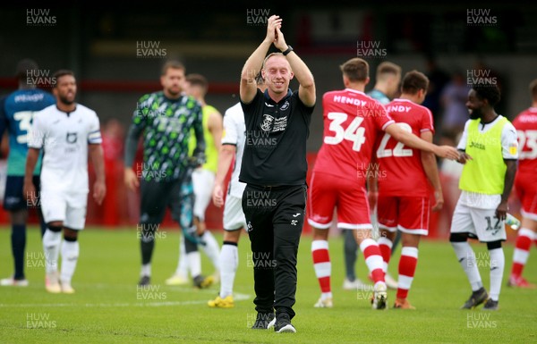 130719 - Crawley Town v Swansea City - Preseason Friendly -  Steve Cooper thanks the travelling fans at the finish