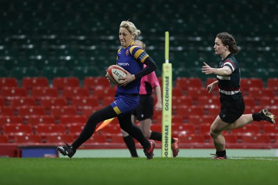 270424 - CRCC Clwb Rygbi Cymry Caerdydd v Old Penarthians RFC - WRU Women’s National Bowl Final - Old Penarthians score a try