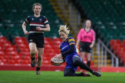 270424 - CRCC Clwb Rygbi Cymry Caerdydd v Old Penarthians RFC - WRU Women’s National Bowl Final - Old Penarthians score a try