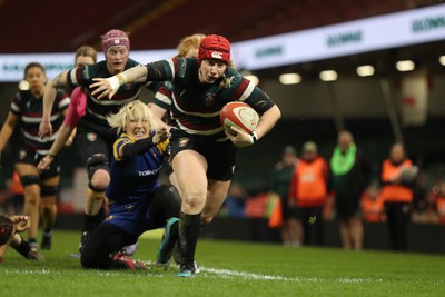 270424 - CRCC Clwb Rygbi Cymry Caerdydd v Old Penarthians RFC - WRU Women’s National Bowl Final - CRCC score a try