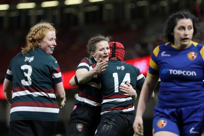 270424 - CRCC Clwb Rygbi Cymry Caerdydd v Old Penarthians RFC - WRU Women’s National Bowl Final - CRCC score a try