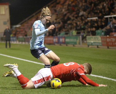 101225 - Crewe Alexandra v Newport County - Sky Bet League 2 - Sammy Braybrooke of Newport and James Connolly of Crewe