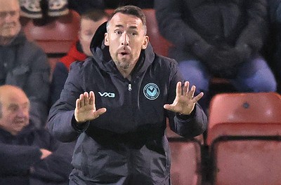 101225 - Crewe Alexandra v Newport County - Sky Bet League 2 - Newport manager Christian Fuchs directs his team