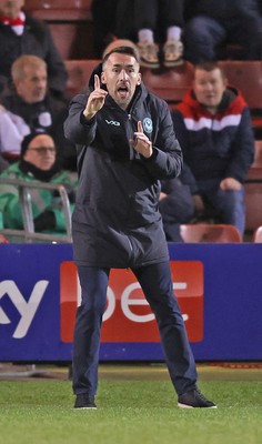 101225 - Crewe Alexandra v Newport County - Sky Bet League 2 - Newport manager Christian Fuchs directs his team