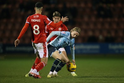 101225 - Crewe Alexandra v Newport County - Sky Bet League 2 - Sammy Braybrooke of Newport sneaks past Conor Thomas of Crewe with the ball