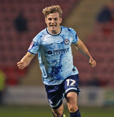 101225 - Crewe Alexandra v Newport County - Sky Bet League 2 - Tom Davies of Newport delight at 2nd goal