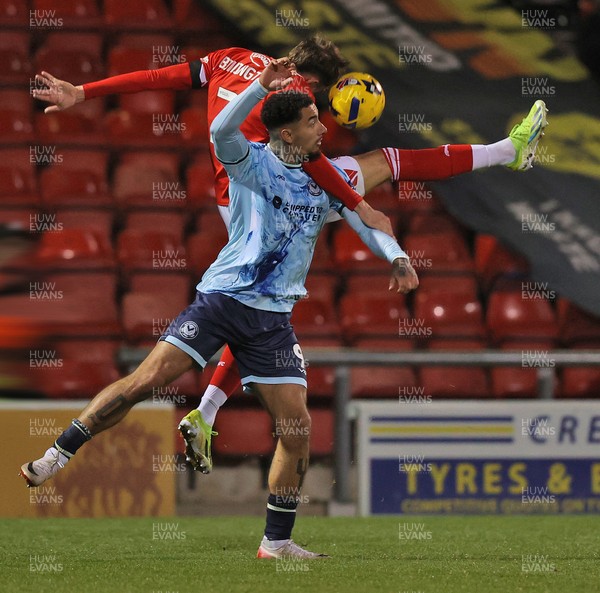101225 - Crewe Alexandra v Newport County - Sky Bet League 2 - Courtney Baker-Richardson of Newport and Lewis Billington of Crewe 