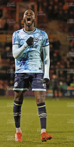 101225 - Crewe Alexandra v Newport County - Sky Bet League 2 - Cameron Antwi of Newport celebrates scoring a goal in 2nd half for Newport