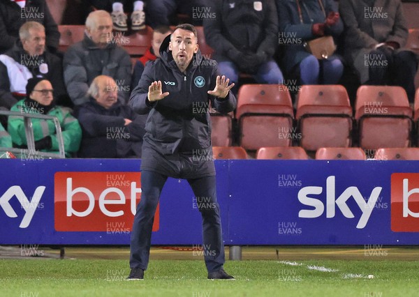101225 - Crewe Alexandra v Newport County - Sky Bet League 2 - Newport manager Christian Fuchs directs his team