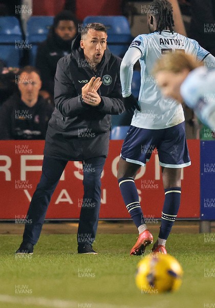 101225 - Crewe Alexandra v Newport County - Sky Bet League 2 - Newport manager Christian Fuchs directs his team