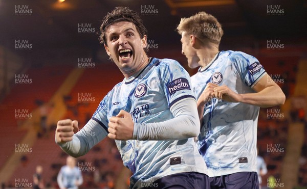 101225 - Crewe Alexandra v Newport County - Sky Bet League 2 - Anthony Glennon of Newport and Tom Davies of Newport celebrate equaliser