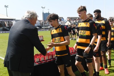 270426 - Crickhowell v Haverfordwest High - Road to Principality Finals - Boys U18s Vase - Crickhowell players at full time