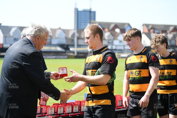 270426 - Crickhowell v Haverfordwest High - Road to Principality Finals - Boys U18s Vase - Crickhowell players at full time