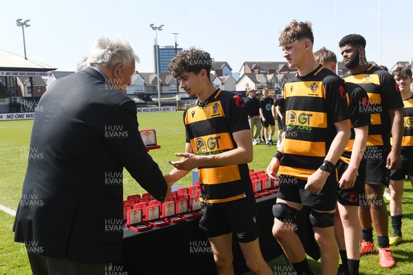 270426 - Crickhowell v Haverfordwest High - Road to Principality Finals - Boys U18s Vase - Crickhowell players at full time