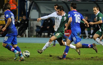061012 - Croatia v Wales - World Cup QualifierWales' Gareth Bale has an attempt at goal 