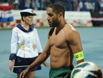 061012 - Croatia v Wales - World Cup QualifierWales' Ashley Williams shows signs of dejection after the game 