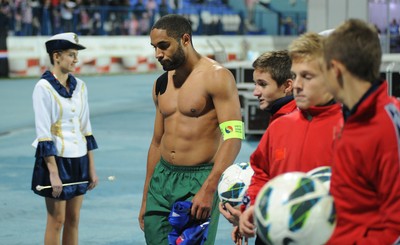061012 - Croatia v Wales - World Cup QualifierWales' Ashley Williams shows signs of dejection after the game 