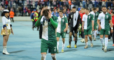 061012 - Croatia v Wales - World Cup QualifierWales' Chris Gunter shows signs of dejection after the game 
