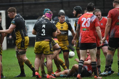300825 - Cross Keys v Dragons RFC - Preseason Friendly - Carter Pritchard of Dragons scores the first try of the game