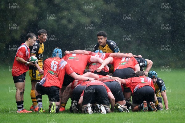 300825 - Cross Keys v Dragons RFC - Preseason Friendly - A scrum