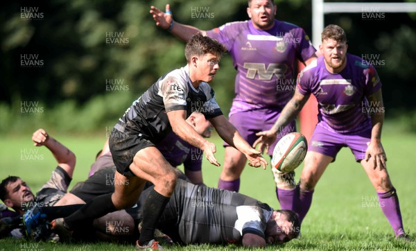 090917 - Cross Keys v Ebbw Vale - Principality Premiership - Cross Keys James Leadbeater passes out from a ruck