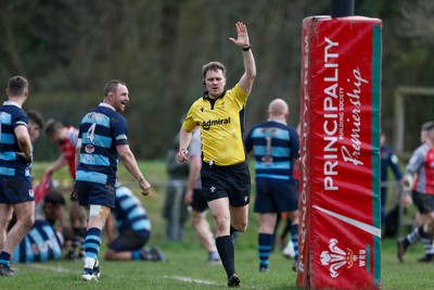 250323 - Cross Keys v Ystrad Rhondda - WRU Championship Cup Semi Final -   Cross Keys awarded a penalty try 