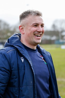 250323 - Cross Keys v Ystrad Rhondda - WRU Championship Cup Semi Final - Ystrad Rhondda head Coach Dylan Cynlais Jones all smiles after match