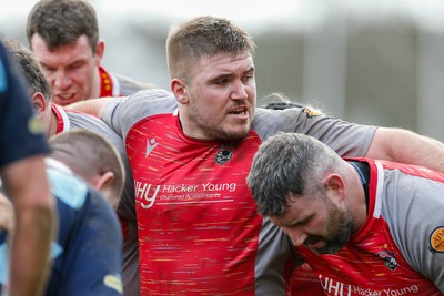 250323 - Cross Keys v Ystrad Rhondda - WRU Championship Cup Semi Final - Louis Tovey of Cross Keys  