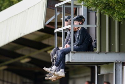 250323 - Cross Keys v Ystrad Rhondda - WRU Championship Cup Semi Final - children watching game today between Cross Keys and Ystrad Rhondda