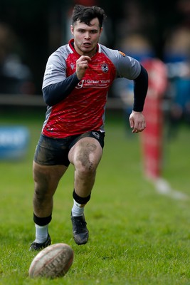 250323 - Cross Keys v Ystrad Rhondda - WRU Championship Cup Semi Final - Adam Tetley of Cross Keys 