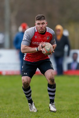 250323 - Cross Keys v Ystrad Rhondda - WRU Championship Cup Semi Final - Corey Nichols of Cross Keys  