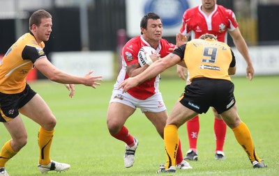 25.07.10.. Crusaders v Castleford Tigers, engage Super League Crusaders' Jason Chan takes on Castleford's Ryan Hudson  