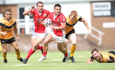 25.07.10.. Crusaders v Castleford Tigers, engage Super League -  Crusaders' Lincoln Withers breaks away 