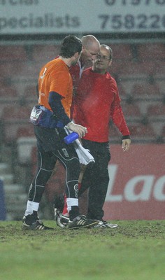 19.03.10 ... Crusaders v Catalans Dragons, engage Super League -  Crusaders' Gareth Thomas goes off injured after tackle 